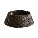 Mokylor Farmhouse Christmas Tree Collar, Detachable PE Rattan Christmas Tree Skirt, Alternative Tree Skirt Christmas Tree Rings Handmade Artificial Rattan Wicker Christmas Stands(Coffe, S)