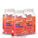 Gytree Iron Gummies for Women with W.H.O. Recommended SunActive Fe | Pregnancy Safe Clinically Proven Iron Supplement For Women | Boosts Haemoglobin & Body Immunity |Helps Treat Anaemia (Pack of 90)