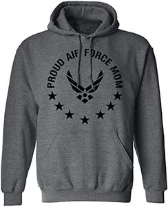 zerogravitee Proud Air Force Mom Hooded Sweatshirt - Grey - X-Large
