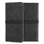 kwmobile Felt Cover Compatible with XL - 6.7/6.8" - Fabric Case with Elastic Band and Slot for Universal Fit - Dark Grey/Black