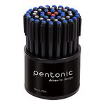 Pentonic 0.7mm Ball Point Pen Tumbler Pack | Black Body | Blue, Black & Red Ink | Pack of 50 Pens