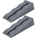 KATSU Tools 2 PCs Caravan Levelling Ramps 5 Ton Capacity Heavy Duty 3 Step Plastic Campervan Motorhome RV Vehicles Kerb Ramps Wheel Blocks Levelers, Grey, 570 x 200 x 130mm