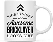 Andaz Press 11oz. Ceramic Coffee Tea Mug Thank You Gift, This is What an Awesome Bricklayer Looks Like, 1-Pack