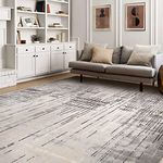 Tinyboy-hbq Area Rug Living Room Rugs Grey Modern Luxury Rug Soft Short Pile Carpet Modern Style Decorative Rugs for Living Room Bedroom (Grey/Beige, 200x 300 cm)