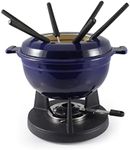 Swissmar F66541 Lucerne 10 Piece Cast Iron Fondue Set, Indigo Blue