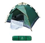 NAWBEDA | Premium Camping Automatic Tent 3-4 Person Comfortable Gobble Tent | for 190T Polyester, 2 Doors, Wind Ropes, Pegs, & Packing Bags (Green)