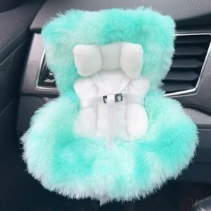 SwiftServ Doll Car Seat for 17cm Dolls with Air Vent Clip and Desktop Stand, Cute and Functional Car Ornament for Blind Box Doll Fans, Collectors (Mint Green Ombre)