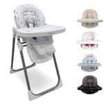 My Babiie MBHC8 Premium Highchair – Adjustable, 3 Recline Positions, 6 Height Settings, Removable Tray, Padded Seat, Foldable, for Toddler, from 6 Months to 3 Years (15kg) – Wild Safari