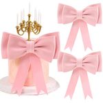 Oversized Pink Bow Birthday Cake Toppers for Women EVA Foam Bowknot Cake Decorations Princess Cake Topper Wedding Cake Toppers Cake Decorating Kit Pink Bows Cake Decor Girl Baby Shower Party Supplies