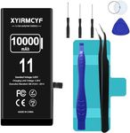 XYIRMCYF 10000mAh Super Capacity Battery Compatible with iPhone 11, 0 Cycle Li-Polymer Replacement Battery for iPhone 11, with Professional Repair Tool Kit