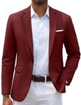 COOFANDY Men's Slim Fit Casual Blazers Lightweight Sport Coats One Button Suit Jackets, Red, M