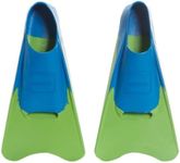 Sporti Adult-Kids Short Swim Fins, Floating Fin for Swimming & Snorkeling, Swim Flippers for Training - Lime GreenBlue - M 5-6 / W 6-7