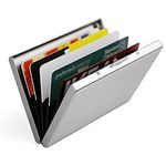 Doutop Credit Card Holder Card Wallet RFID Blocking Brushed Stainless Steel Bank ID Card Holder Case Box Pocket Purse for Men Women