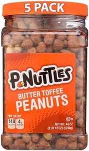 P-Nuttles Butter Toffee Covered Peanuts, 44 Oz Resealable Jar (Pack of 5) - Sweet & Salty Candied Peanuts Snacks - Perfect for Parties, Travel & Gatherings - Kosher Certified Crunchy Gourmet Snacks