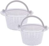 U.S. Pool Supply Above Ground Pool Thru-Wall Skimmer Baskets with Handles, 2 Pack - Swimming Pool Replacement Baskets - Standard Small Thru-Wall Size - Skim Remove Debris, Cleanout Leaves, Clean Pool