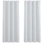 PONY DANCE 45-inch Drop Room Darkening Curtains Window Treatment Blackout Top Eyelet Darkening Curtain Panel for Infant Room/Kitchen/Nursery, 2 Pieces, Wide 52-inch x Drop 45-inch, Greyish White