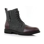 Ferro Aldo Reid MFA808561B Mens Casual Cap Toe Boot Motorcycle Zipper Boots Men, Merlot (Wool), 6.5 UK