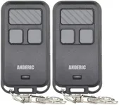 [2 Pack] Anderic 890MAX Mini Keychain Universal Garage Door Remote Opener for Liftmaster Garage Doors - Works All Garage Doors with Purple, Yellow, Green, Red, & Orange Learning Buttons
