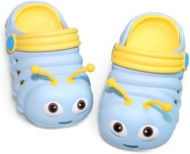 Size 6 Toddler Girl Cute Garden Slippers Non Slip Soft Sole Lightweight Breathable Mesh Causal Wide Slip on Shoes for Baby Boys 18-24 Months(Blue 140) 6T