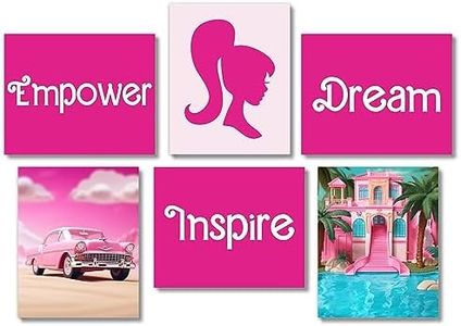 Brooke & Vine Doll Girl Room Decor Girl Empowerment Posters (UNFRAMED 8 x 10 Set of 6) Dream House Car Insprirational Teen Girl Room Wall Art Prints Tween Bedroom, Dorm, Desk - Pink Dollhouse