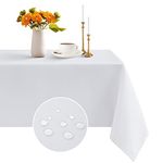 Romanstile White Tablecloth wipe clean,140x200 CM,washable,water resistant Table Cloth,Table Cover for Christmas Kitchen Dining Party Wedding Restaurant New Year Birthday Decorations,55x78 inch