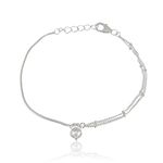 NEMICHAND JEWELS Sterling Silver 925 Chain Ball Ghungroo Bracelet for Women & Girls (Adjustable)