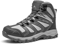 NORTIV 8 Men's Ankle High Waterproof Hiking Boots Outdoor Lightweight Shoes Trekking Trails Armadillo,Size 10.5,Light Grey,160448_M