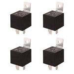 Gebildet Standard Car Relay 12V 40A SPST 4pin-Car Heavy Duty Switches & Starters, used for Auto Motor Automobile, with Black Waterproof Case. Pack of 4