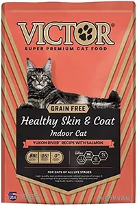 VICTOR Super Premium Cat Food – Grain Free Healthy Skin & Coat - Dry Kibble for Indoor Cats – High Protein - 38% Protein, 18% Fat - Made with Salmon and Fish Meal – All Breeds & All Life Stages, 5lb