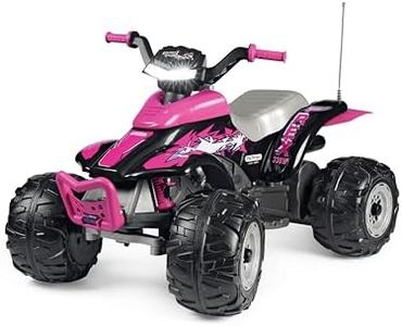 Peg Perego Corral T-Rex 330W Pink - Quad Elettrico Cavalcabile per Bambini dai 3 Anni con Luci LED, Suoni, 2 Marce e Retromarcia, Batteria Ricaricabile 12V