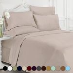 Swift HomeLuxury Bedding Collection, Ultra-Soft Brushed Microfiber 6-PC Bed Sheet Sets, Extremely Durable - Easy Fit - Wrinkle Resistant - (Includes 2 Bonus Pillowcases), California King, Dark Cream