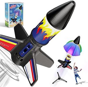 lakebyin Rocket Launcher for Kids - Electric Flying Model Rocket with Parachute Recovery - Eco-Friendly Rocket Toy with Unlimited Re-Launch - Great Birthday Gift