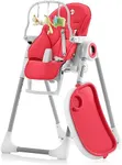 Baby High Chair Adjustable to 7 Different Heights - Foldable High Chairs for Babies and Toddlers - Silla para Comer de Bebe - Red