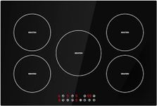 Davivy 30 Inch Induction Cooktop,5 Burners Built-in Induction Cooktop,Induction Stove Top - 9 Heating Level,Child Safety Lock,Sensor Touch Control,Timer, 220~240V, 9300W