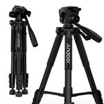 Andoer 57.5inch Camera Tripod, Travel Lightweight, Stand Phone Tripod for DSLR SLR Camcorder Photography Video Shooting with Carry Bag Phone Clamp Max.Load 3kg