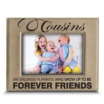 BELLA BUSTA -Cousins-Forever Friend Picture frame-Great Gift for best cousin Birthday-Christmas gift for cousin -Engraved Leather Picture Frame (4"x 6" Horizontal)