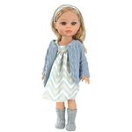 Bibi Doll 15" Fashion Doll American Style Baby Play Doll Movable Vinyl with Long Rotating Styling Hair and Cute Outfit, Toy