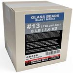 #13 Glass Beads - 8 lb or 3.6 kg - Blasting Abrasive Media (Fine) 220-240 Mesh or Grit - Spec No 13 for Blast Cabinets Or Sand Blasting Guns - Small Beads for Cleaning and Finishing