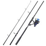 Sougayilang Surf Fishing Rod Combo Medium/Heavy 3 Piece Baitfeeder Spinning Combo with 4000 Size Reel for Travel (9FT Rod with 4000 Reel)