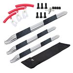 Dr.Roc Mount and Demount Tire Irons Set Motorcycle Dirt Bike Lawn Mower ATV UTV Tire Changing Tools with Durable Bag 2 x 15.5 inch 1 x 19.5 inch Tire Irons 3 x Rim Protectors 6 x TR413 Valve Stems Set