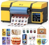DXZ A3 UV DTF Printer with Laminator,Dual XP600 Print Heads, White Ink Stirring,All-in-One UV Sticker Printer for Glass,Metal,Wood, Tumblers,Phone Cases,and More (Yellow)