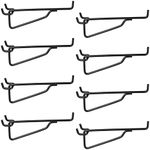 Pegboard Shelf Hooks, 8PACK 6" Metal Utility Hook Set, 1/4 inch Peg Board Organizer Accessories, Shelves and Baskets Brackets, Display and Storage Rack for Garage Workbench Art Craft Room Office