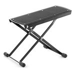 TIGER GST35-BK | Guitar Footstool | Height Adjustable Folding Footrest for Classical, Acoustic Electric Guitar | Black