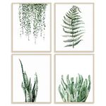 Botanical Prints Poster Wall Decor for Living Room, Plant Painting 8x10 Poster Canvas Prints Unframed Set of 4, Leaf Wall Art Plant Prints