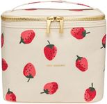 Kate Spade New York Insulated Soft Cooler Lunch Tote with Double Zipper Close and Carrying Handle, Strawberries