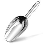 Metal Ice Scoop, Homikit Stainless Steel 12Oz Scoop for Food Flour Sweet Candy, Used in Kitchen Bar Garden Buffet, Sturdy Design & Multi-Purpose, Mirror Finished & Dishwasher Safe