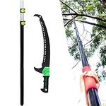 faginx 24FT Extendable Tree Pruner Pole Saw Manual Aluminum Alloy Pole Pruning Saw Long Tree Pruner High Reach Tree Pring Tools for Branches Under 5.9" Diameter