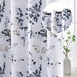 H.VERSAILTEX Blackout Curtains 95 inch Length 2 Panels Set Vintage Classical Floral Printed Drapes for Living Room Thermal Curtains for Bedroom Sound Proof Grommet Curtains, Bluestone and Taupe