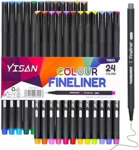YISAN Colored Pens,Journal Pens,Fine Tip Pens,Fineliners,24 Bullet Journaling Markers for Drawing,Note Taking,No Bleed,Art Projects Supplies,70023