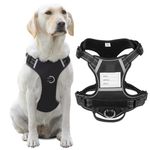 Qpets Dog Vest Harness, No-Pull Pet Harness Dog Belt With Safety Reflective Strip Quick Release Buckle Adjustable Size Easy Control Handle For Medium Large Dog (Xl, 22.5Kg-45Kg, Black)